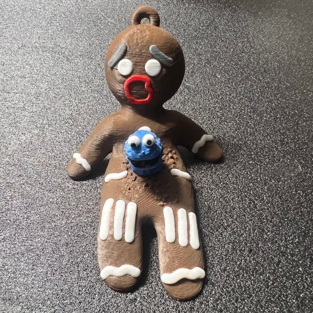 Hex3d Ginger Cookie Monster ornament