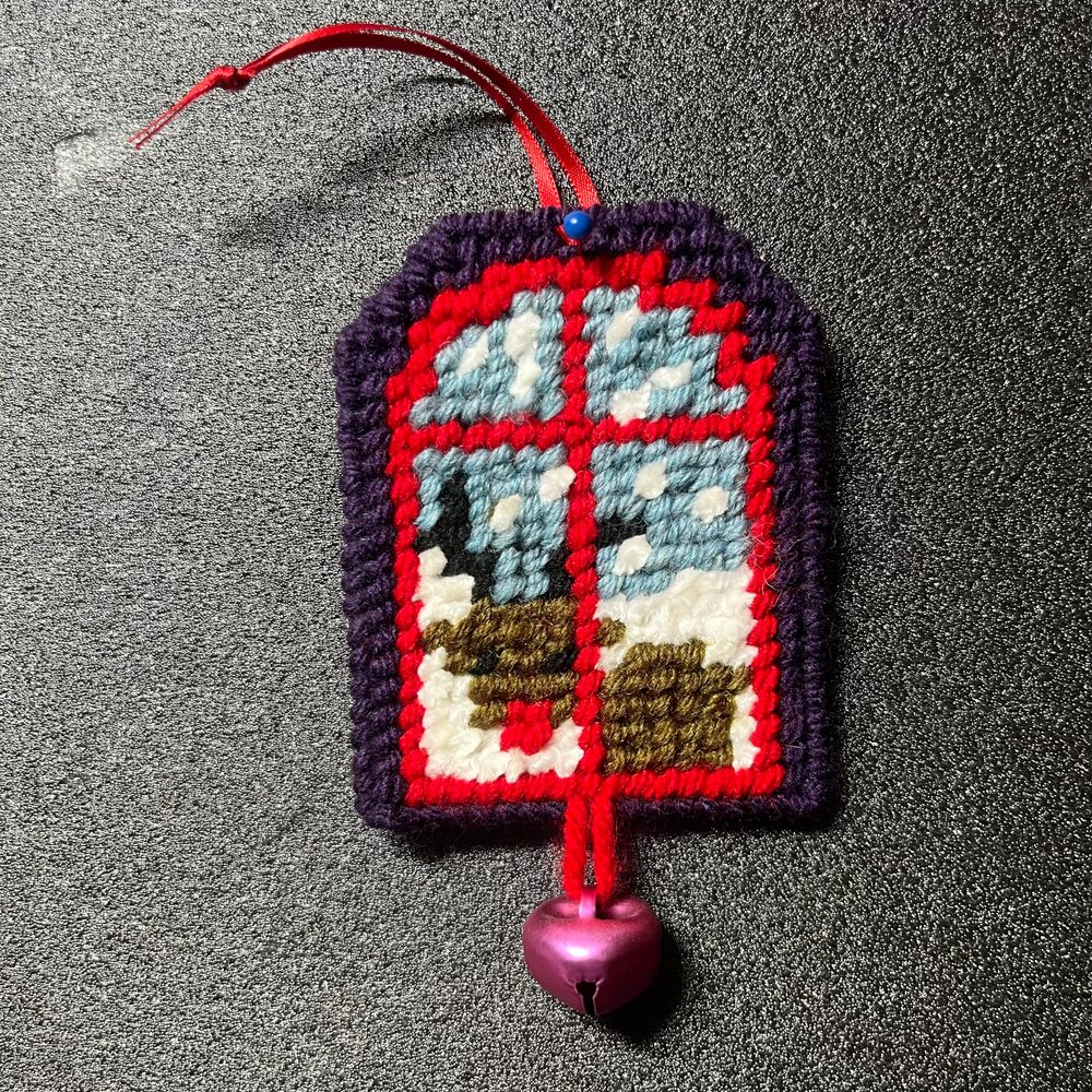 Reindeer Plastic Canvas Christmas Ornament