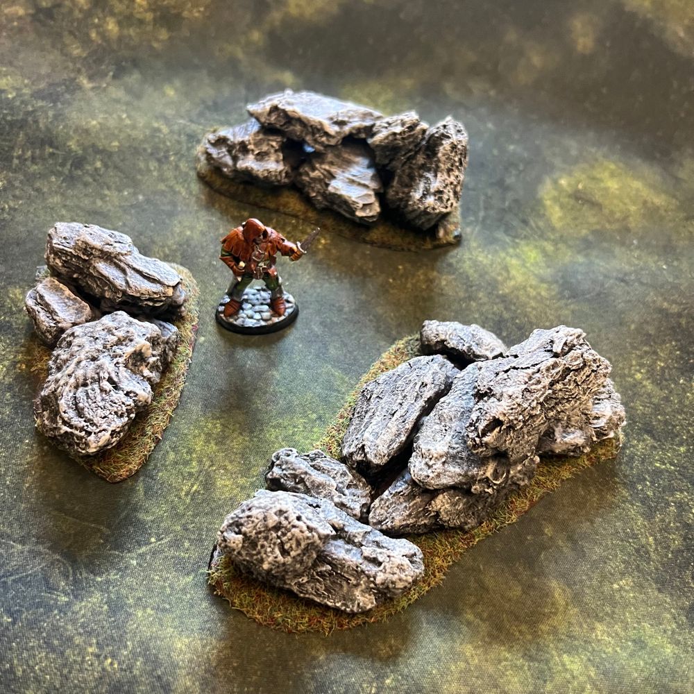Table top scatter terrain boulders