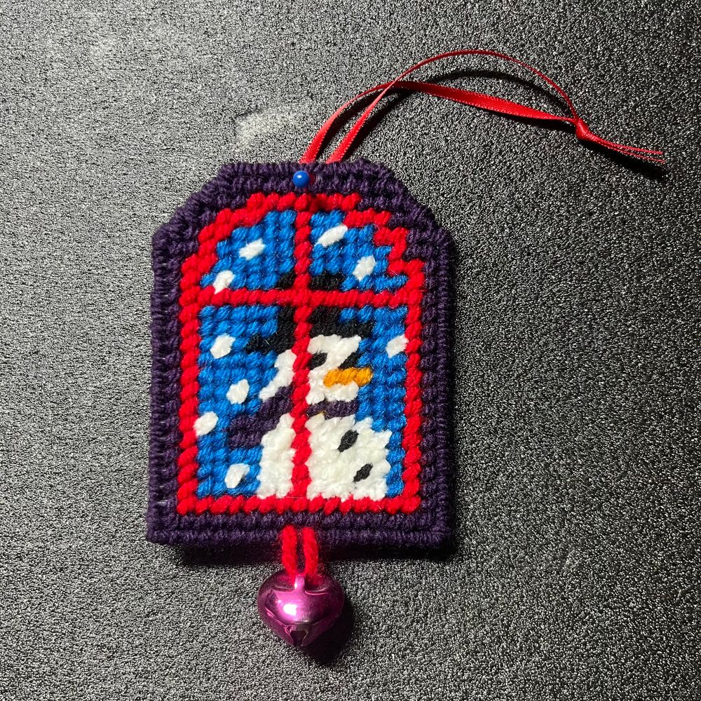 Snowman Plastic Canvas Christmas Ornament