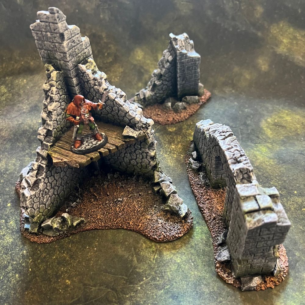 Hand made gaming terrain ruins